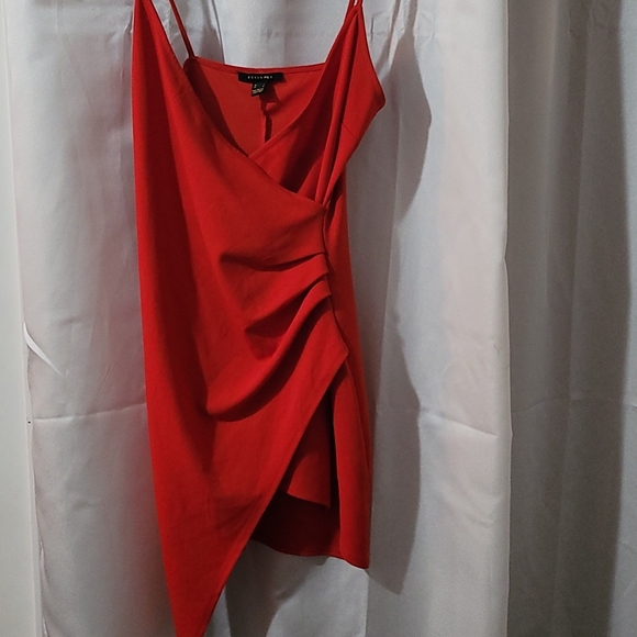 Red Assymetrical Dress - Picture 3 of 3